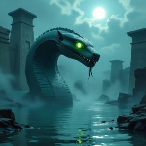 A colossal stone serpent, carved with hieroglyphs.jpg