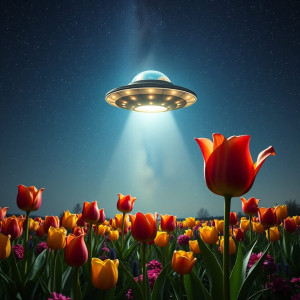 UFO over beautiful giant tulip in magical garden - FS.jpg