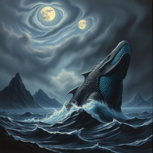 A colossal, ancient leviathan breaching from sea.jpg