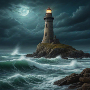 A lone, weathered lighthouse standing defiantly - JXI.jpg