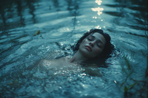 Beautiful woman drowning in the swamp - 1.jpg