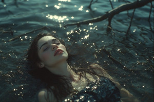 Beautiful woman drowning in the swamp.jpg