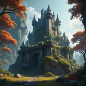 A colossal, ancient medieval castle, half-swallowed - МXL.jpg
