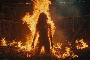 Beautiful naked woman inside a burning hut - 1.jpg
