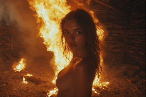 Beautiful naked woman inside a burning hut - 5.jpg