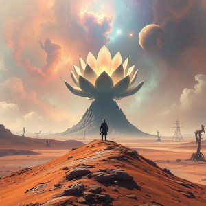 A lone figure stands on a windswept, alien mesa.jpg