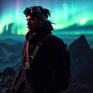 A lone warrior, their silhouette sharp against a backdrop.jpg