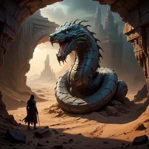 an-ancient-colossal-serpent-statue-half-buried-in-the-sands-.webp