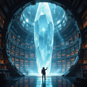 A colossal, ancient library carved into the heart of a crystalline asteroid.jpg