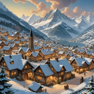 A quaint Swiss village nestled in a deep valley.jpg