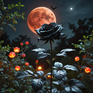 Burning giant black rose in magical garden - ВXL.jpg