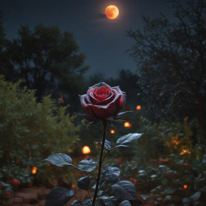 Burning giant black rose in magical garden - J9.jpg