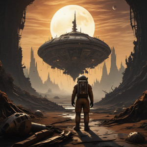A lone astronaut, clad in a weathered steampunk spacesuit - FХ.jpg