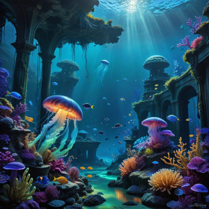 A vibrant coral reef teeming with bioluminescent life - ВXL.jpg