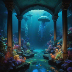 A vibrant coral reef teeming with bioluminescent life - О9.jpg