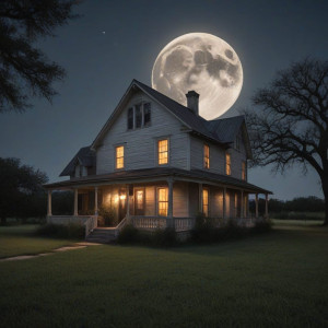 Haunted farmhouse in Texas under full round moon - МXL.jpg