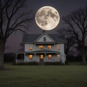 Haunted farmhouse in Texas under full round moon - О9.jpg