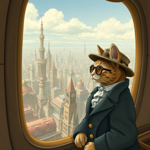 A serene, anthropomorphic cat.jpg