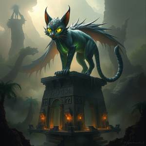 A majestic, bioluminescent feline creature.jpg