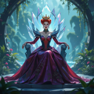 A regal Queen of Hearts reimagined as a benevolent alien monarch.jpg