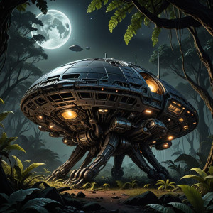 UFO in African jungle under full round moon.jpg