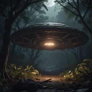 UFO in African jungle under full round moon - R5.jpg