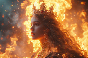 Beautiful queen of spades engulfed in roaring flame - 4.jpg