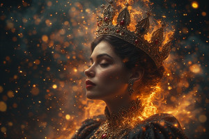 Beautiful queen of spades engulfed in roaring flame - 6.jpg