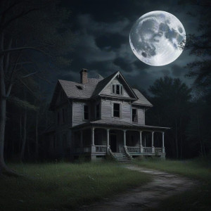 Haunted abandoned house in the forest under full moon.jpg
