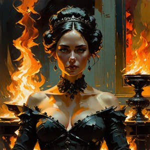 Beautiful queen of spades engulfed in roaring flame - 13.png