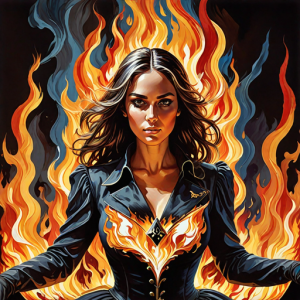 Beautiful queen of spades engulfed in roaring flame - 19.png