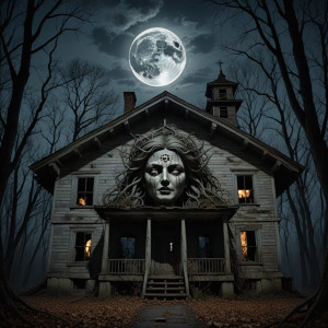 Face of goddess of doom over haunted abandoned house - DXL1.jpg