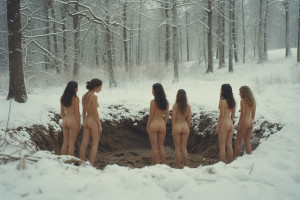 Six beautiful naked women in Latvian forest in the snow - 3.jpg