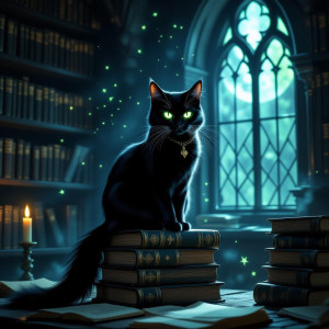 A witch's familiar, a sleek black cat - H11.jpg
