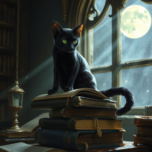 A witch's familiar, a sleek black cat - JFL.jpg