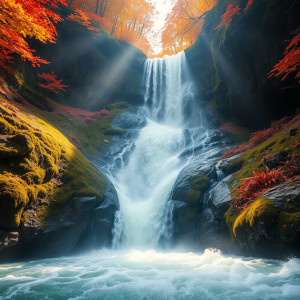 A breathtaking waterfall cascades down moss-covered cliffs.jpg
