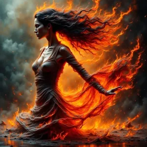 fire sculpture portrait of a woman.webp