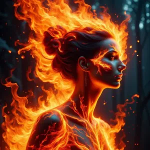A fire spirit, being made of fire.webp