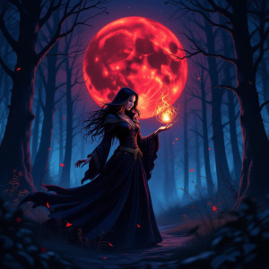 Female master of dark arts in magical forest.jpg