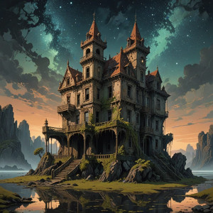 A grand, decaying castle perched precariously on a floating island - DXL.jpg