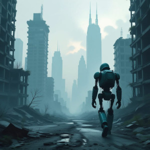 A lone automaton wanders through a desolate, post-apocalyptic cityscape.jpg