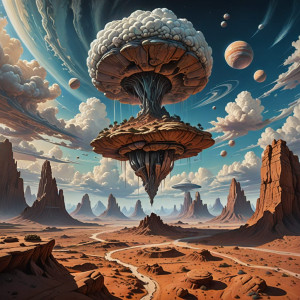 A surreal, desolate landscape where gravity seems to bend and twist.jpg