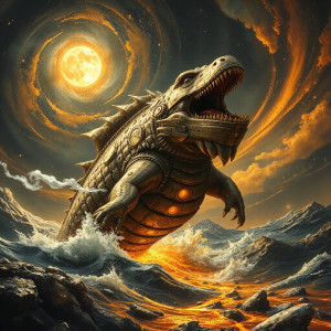 A majestic, clockwork leviathan breaching from a sea of molten gold - JFL.jpg