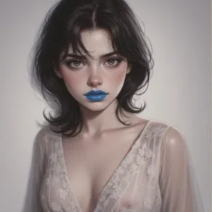 Blue lips transparent gown - 2.webp