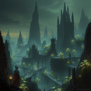 A sprawling, abandoned city lies shrouded in perpetual twilight.jpg