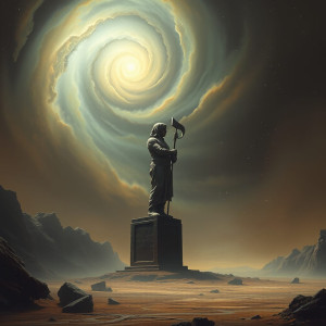 A colossal, ancient statue, weathered and cracked - FS.jpg