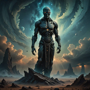 A colossal, ancient statue, weathered and cracked - DXL.jpg