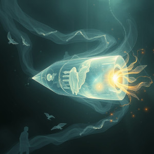 An ethereal fantasy art depiction of a lost time capsule.jpg