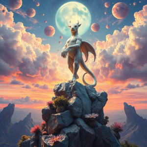 A majestic statue of a mythical creature - JXI.jpg