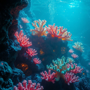 A bioluminescent coral reef teems with alien life forms.jpg